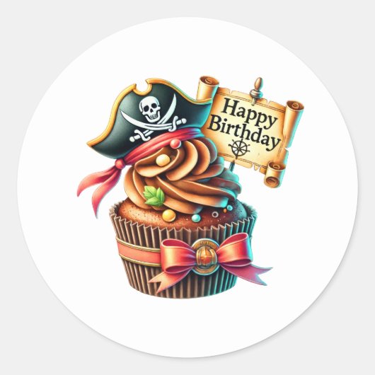 Autocollants d'anniversaire Cupcake (Devant)