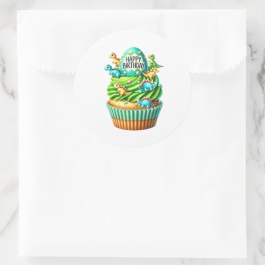 Autocollants d'anniversaire Cupcake (Sac)