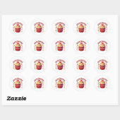 Autocollants d'anniversaire Cupcake (Feuille)