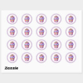 Autocollants d'anniversaire Cupcake (Feuille)