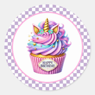 Autocollants d'anniversaire Cupcake