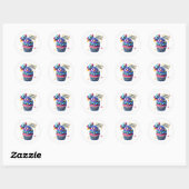 Autocollants d'anniversaire Cupcake (Feuille)