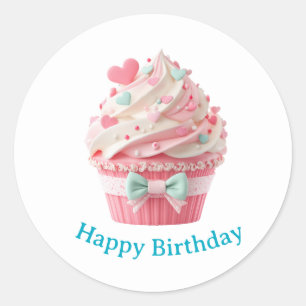 Autocollants d'anniversaire Cupcake