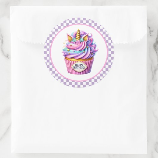 Autocollants d'anniversaire Cupcake (Sac)