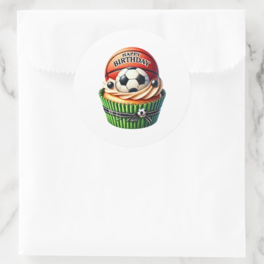 Autocollants d'anniversaire Cupcake (Sac)