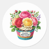 Autocollants d'anniversaire Cupcake (Devant)