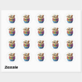 Autocollants d'anniversaire Cupcake (Feuille)