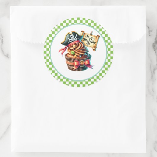 Autocollants d'anniversaire Cupcake (Sac)