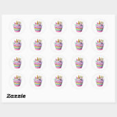 Autocollants d'anniversaire Cupcake (Feuille)