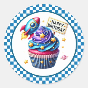 Autocollants d'anniversaire Cupcake