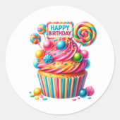 Autocollants d'anniversaire Cupcake (Devant)