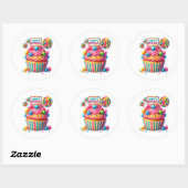 Autocollants d'anniversaire Cupcake (Feuille)