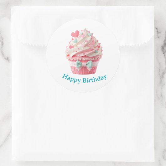 Autocollants d'anniversaire Cupcake (Sac)