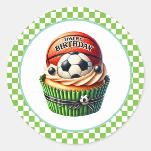 Autocollants d'anniversaire Cupcake