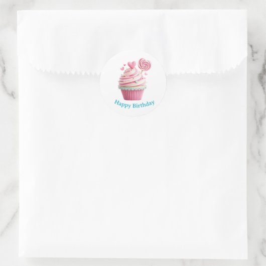 Autocollants d'anniversaire Cupcake (Sac)
