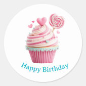 Autocollants d'anniversaire Cupcake (Devant)