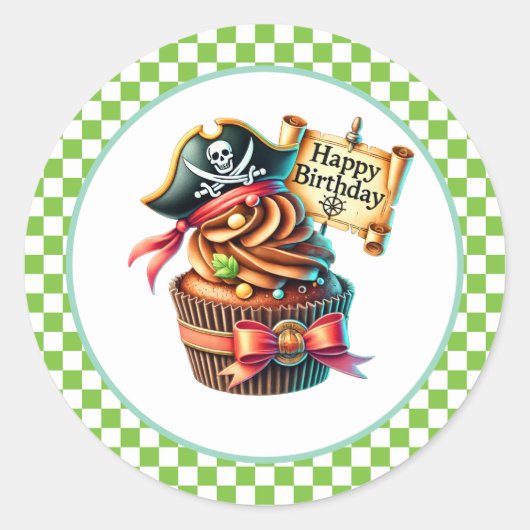 Autocollants d'anniversaire Cupcake (Devant)