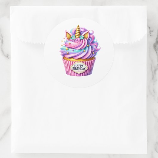 Autocollants d'anniversaire Cupcake (Sac)