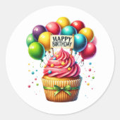 Autocollants d'anniversaire Cupcake (Devant)