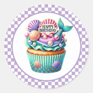 Autocollants d'anniversaire Cupcake