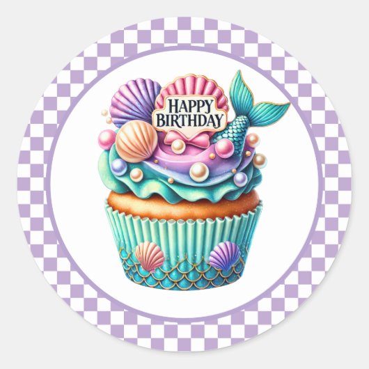 Autocollants d'anniversaire Cupcake (Devant)