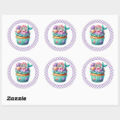 Autocollants d'anniversaire Cupcake (Feuille)