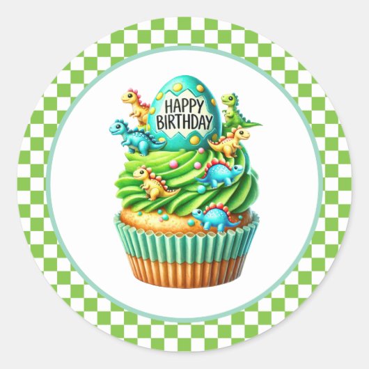 Autocollants d'anniversaire Cupcake (Devant)