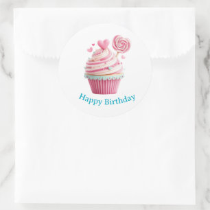 Autocollants d'anniversaire Cupcake