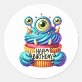 Autocollants d'anniversaire Cupcake (Devant)