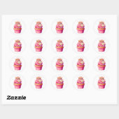 Autocollants d'anniversaire Cupcake (Feuille)