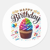 Autocollants d'anniversaire Cupcake (Devant)