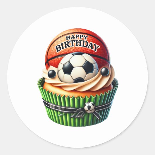 Autocollants d'anniversaire Cupcake (Devant)