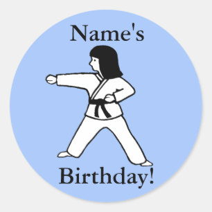 Autocollants d'anniversaire de fille d'arts
