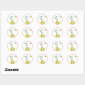 Autocollants d'anniversaire de monstre vert mignon (Feuille)