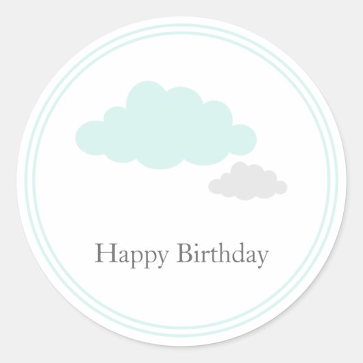 Autocollants d'anniversaire de nuage (Devant)