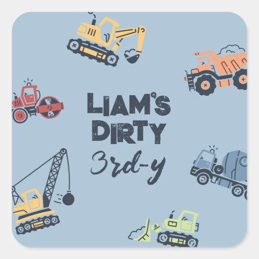 Autocollants d'anniversaire Dirty 3rd-y Constructi (Devant)