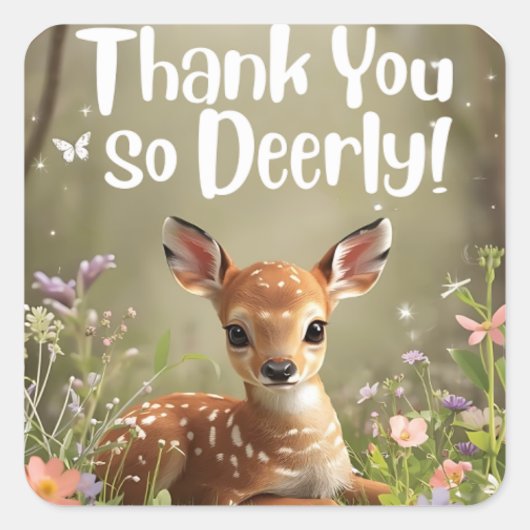 Autocollants d'anniversaire Little Spotted Deer Wo (Devant)