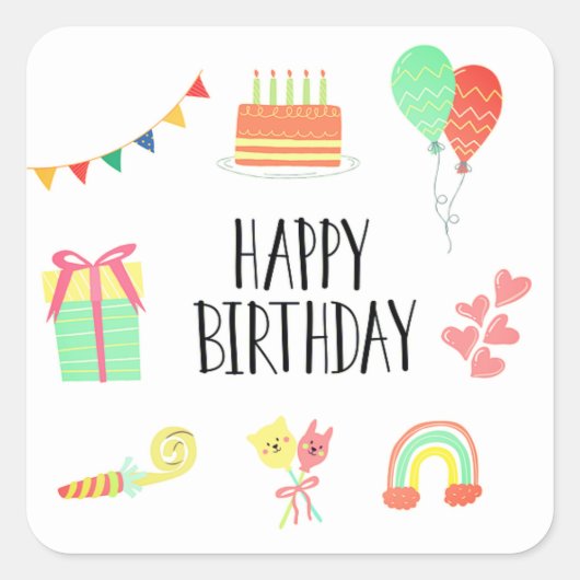 Autocollants d'anniversaire ou scellés d'enveloppe (Devant)