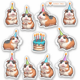 Autocollants d'anniversaire pour album de cochons 