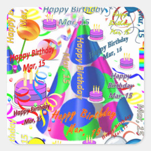 Autocollants d'anniversaire pour enfants de mars 1