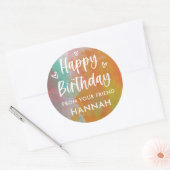 Autocollants d'anniversaire Rainbow Custom Girls (Enveloppe)
