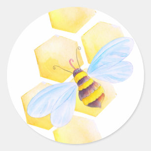 Autocollants d'aquarelle d'abeille