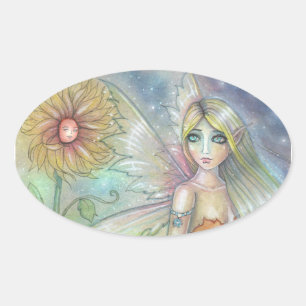 Autocollants d'art de fantaisie de fée tournesol