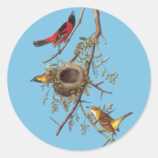 Autocollants d'art ornithologique Audubon Orchard (Devant)