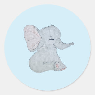 Autocollants de baby shower d'éléphant adorables