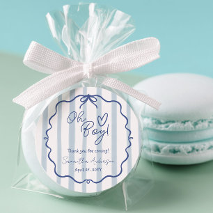 Autocollants de Baby Shower Oh Boy Cute Modern Dus