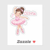 Autocollants de ballerine rose personnalisés (Feuille)