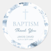 Autocollants de baptême modifiables – Toile vintag (Devant)