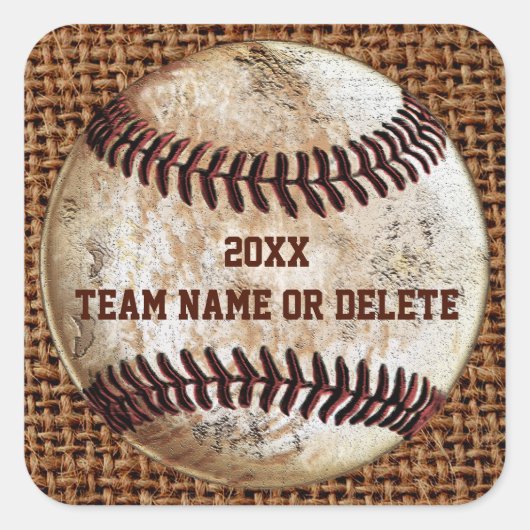 Autocollants de baseball d'équipe rustiques person (Devant)