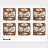 Autocollants de baseball d'équipe rustiques person (Feuille)
